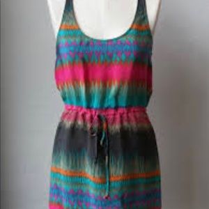 Aztec multi color print silky sundress
